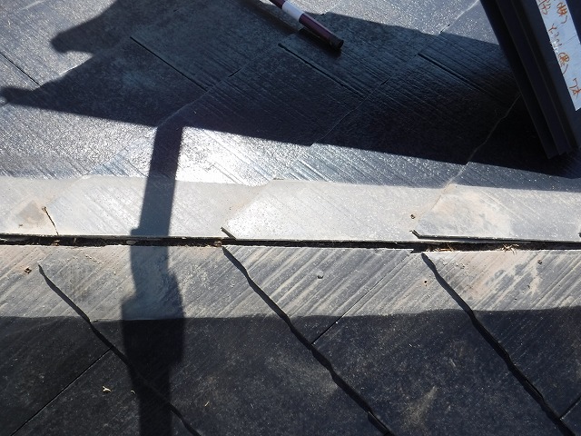 貫板撤去後の棟